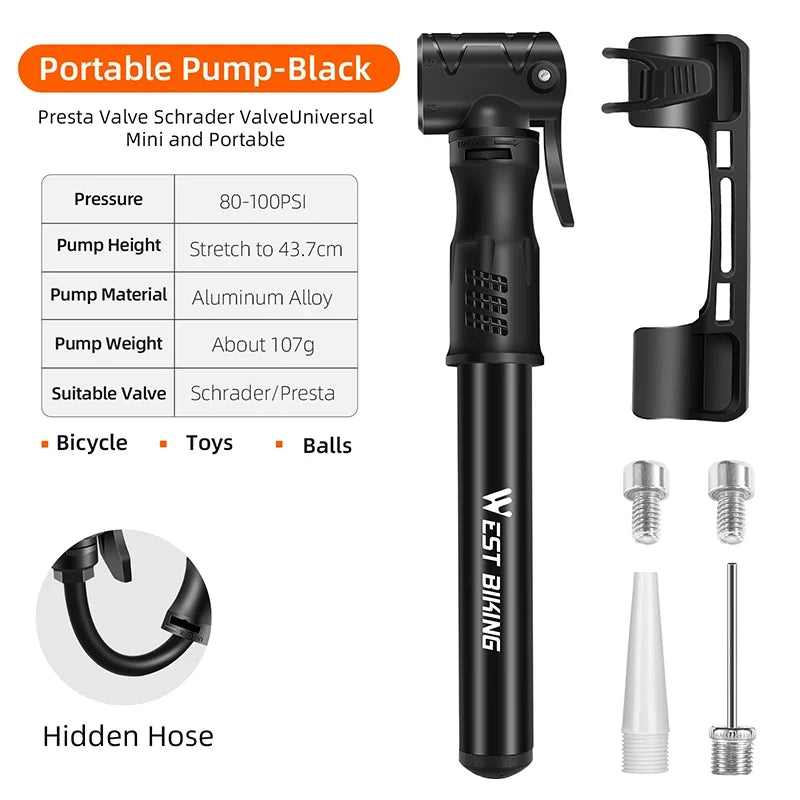 Portable Aluminum Alloy Mini Bike Pump