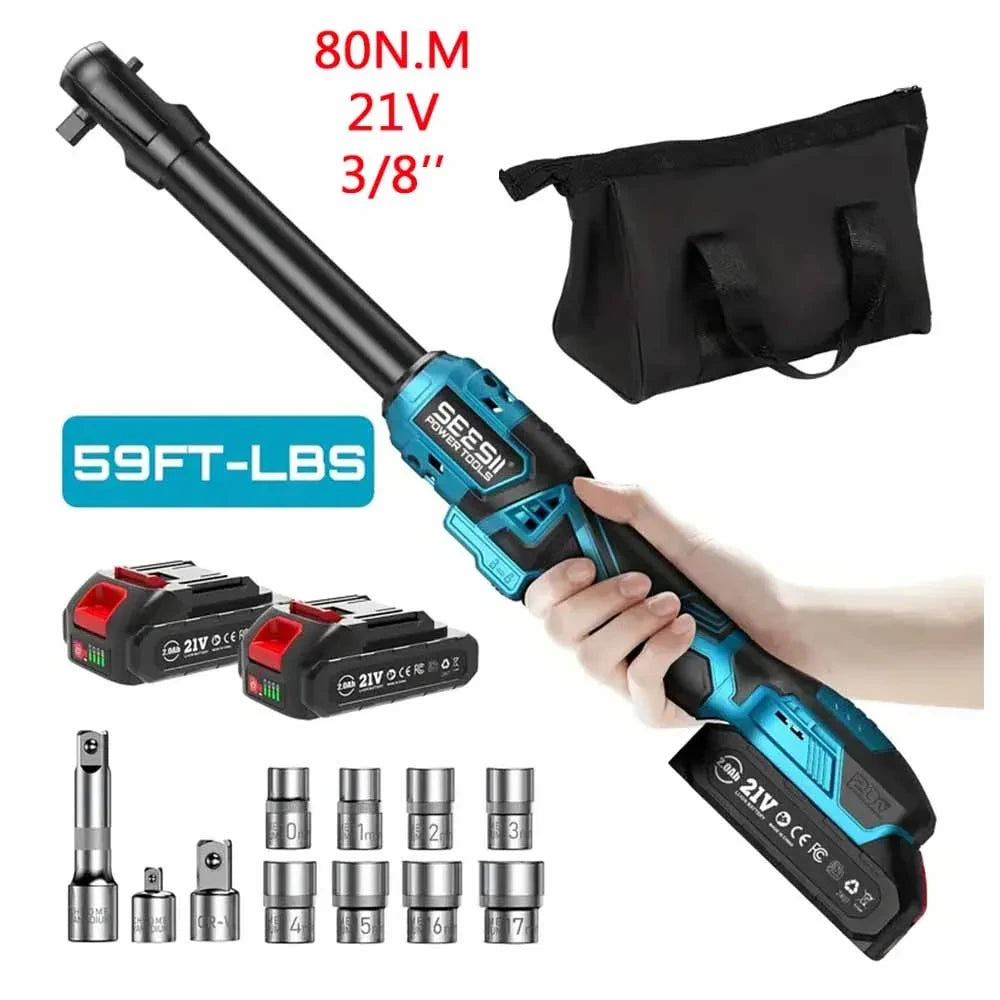 Extended Cordless Electric Ratchet Wrench