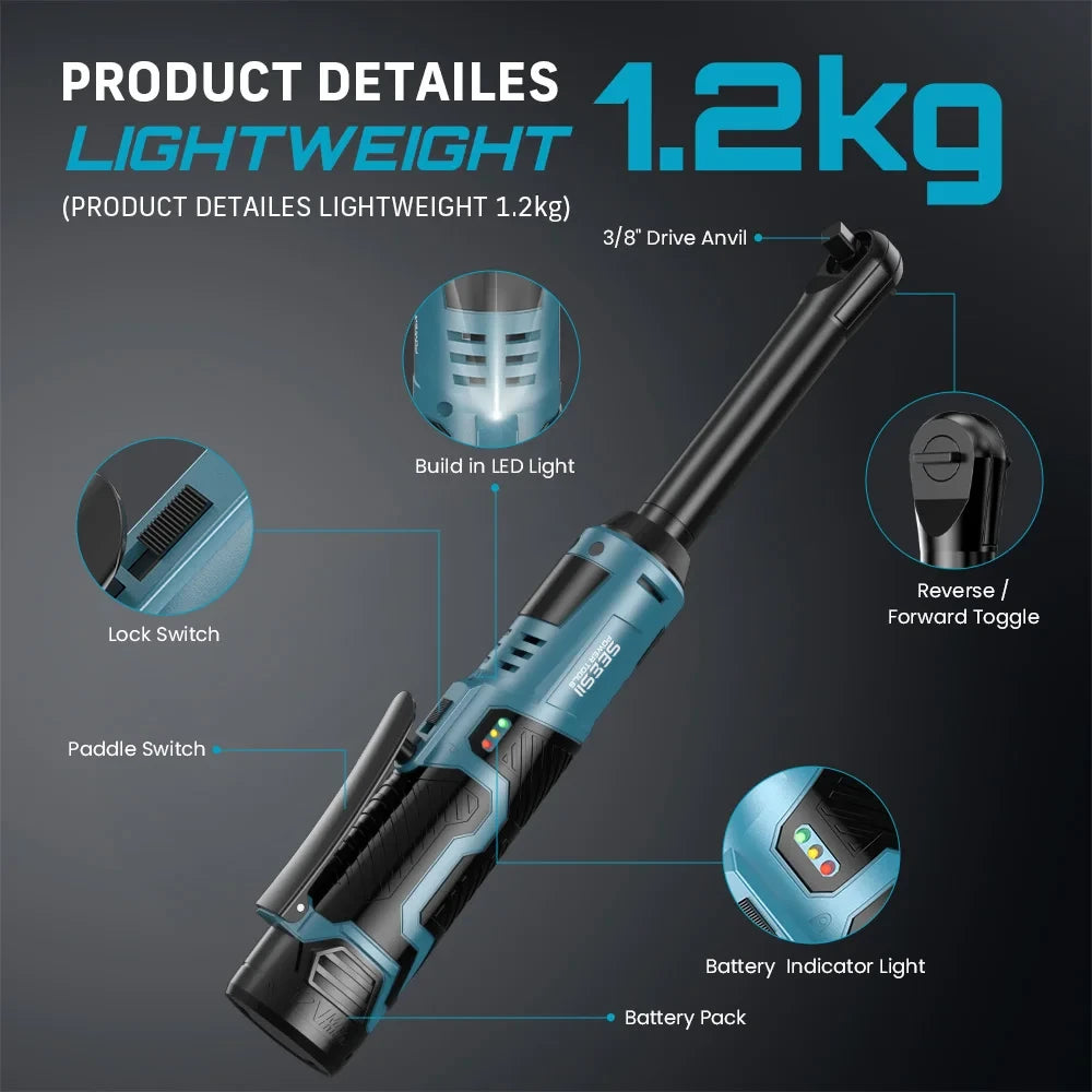 Seesii Extended Cordless Ratchet Wrench