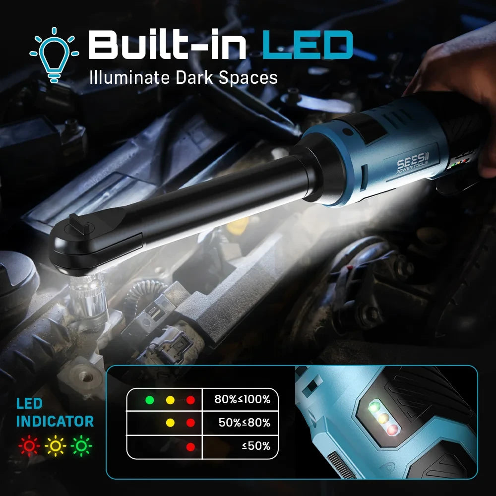 Seesii Extended Cordless Ratchet Wrench