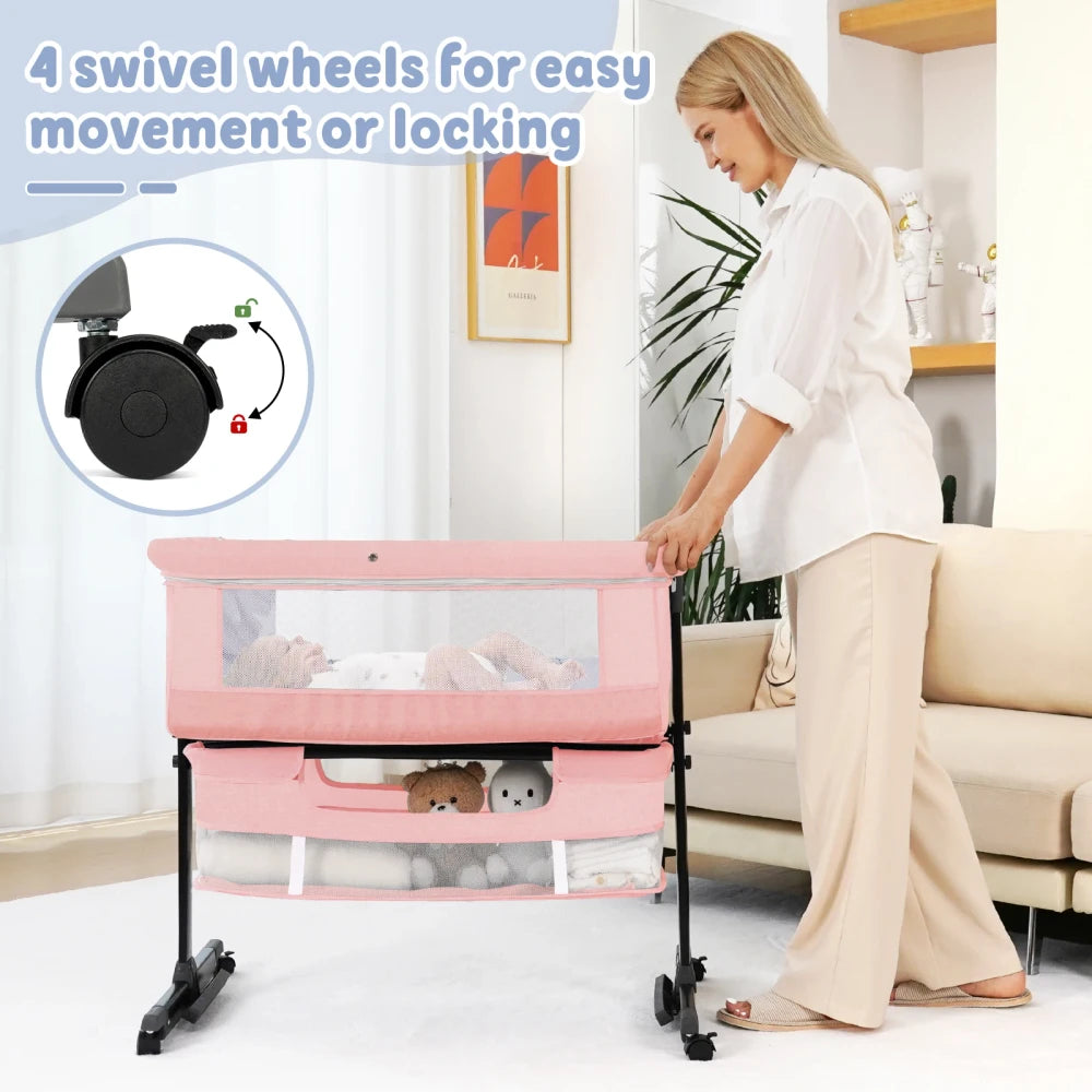 Foldable Portable Baby Bassinet Bedside Crib