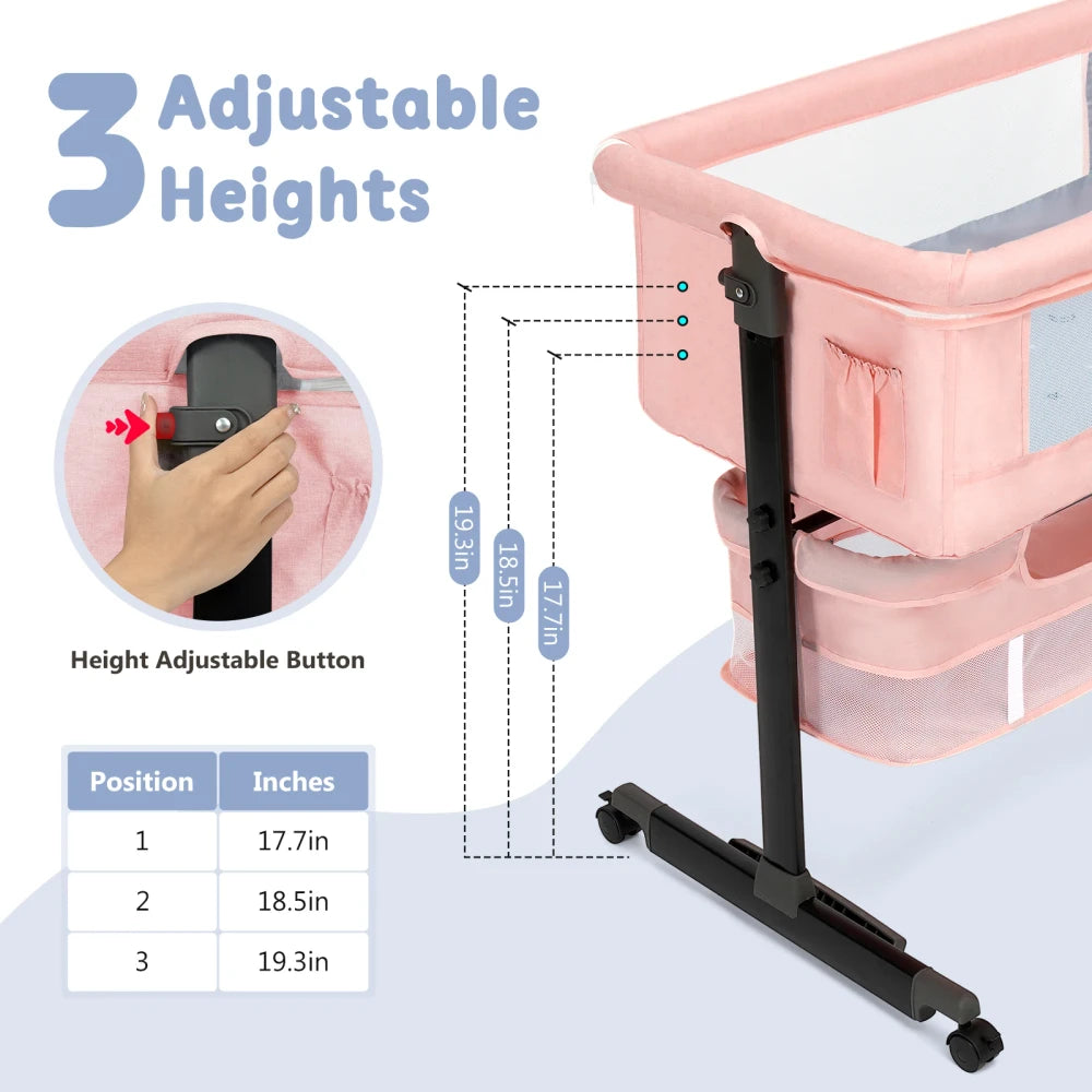 Foldable Portable Baby Bassinet Bedside Crib