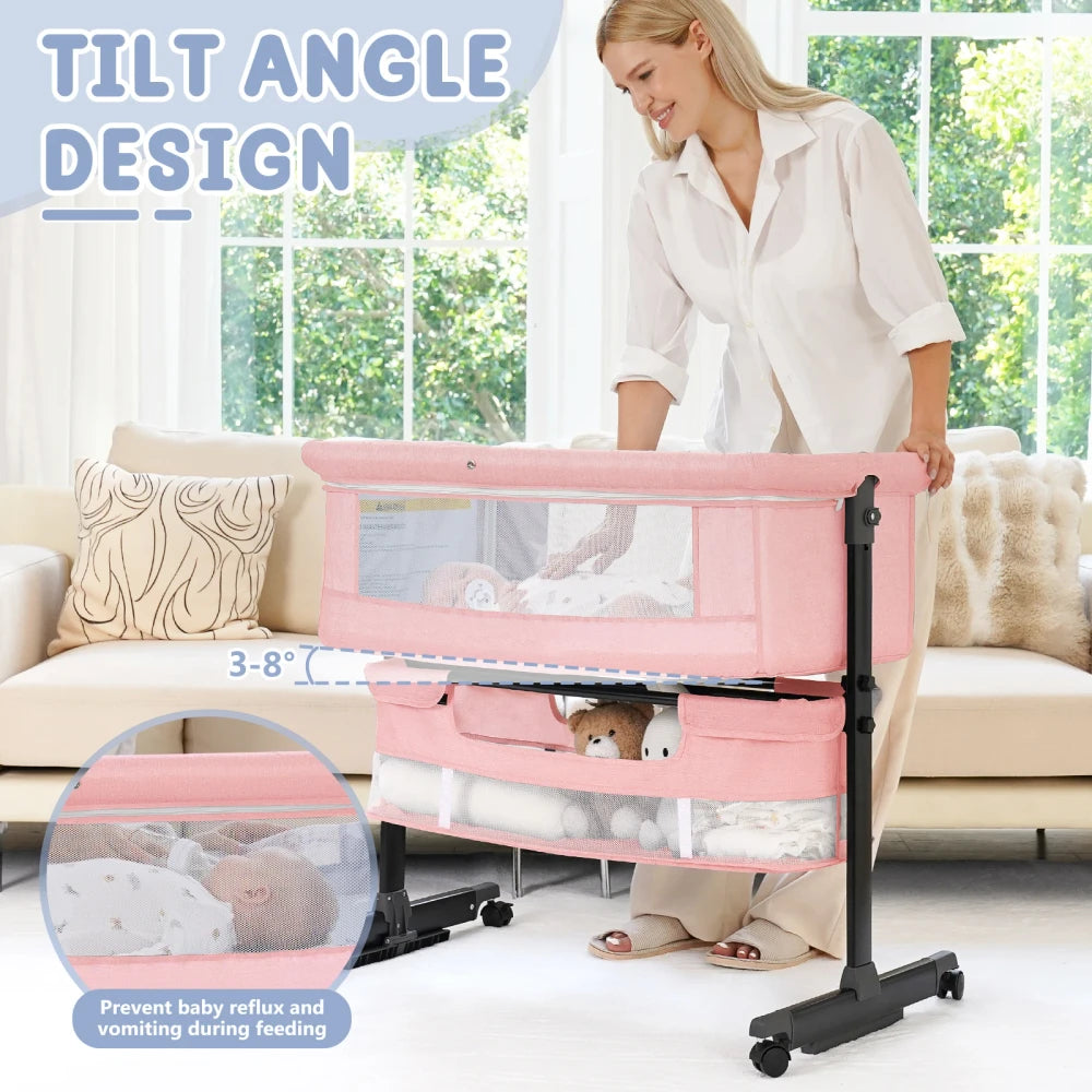 Foldable Portable Baby Bassinet Bedside Crib