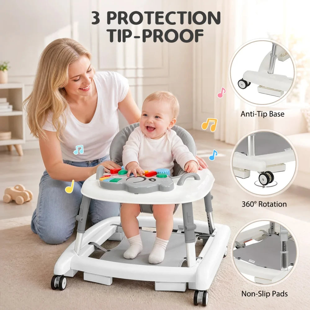 Adjustable Foldable 5 in 1 Baby Activity Center Walker