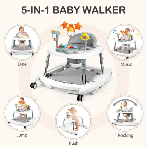 Adjustable Foldable 5 in 1 Baby Activity Center Walker