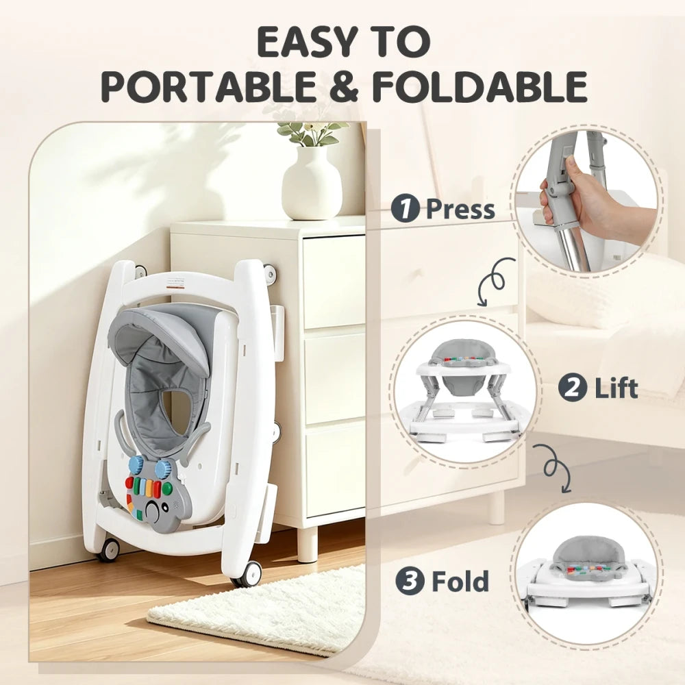 Adjustable Foldable 5 in 1 Baby Activity Center Walker